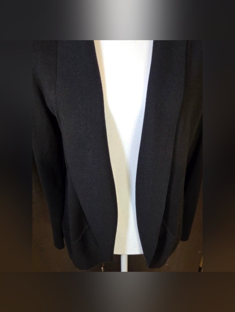 Verve Ami Black Open Front Cardigan Sweater Medium - Picture 4 of 10